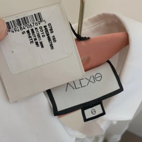 ALEXIS HUXLEY RUFFLE POPLIN DRESS, WHITE - Picture 5 of 6